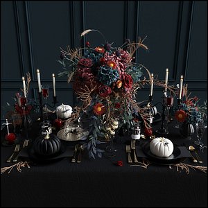 3D halloween table serving