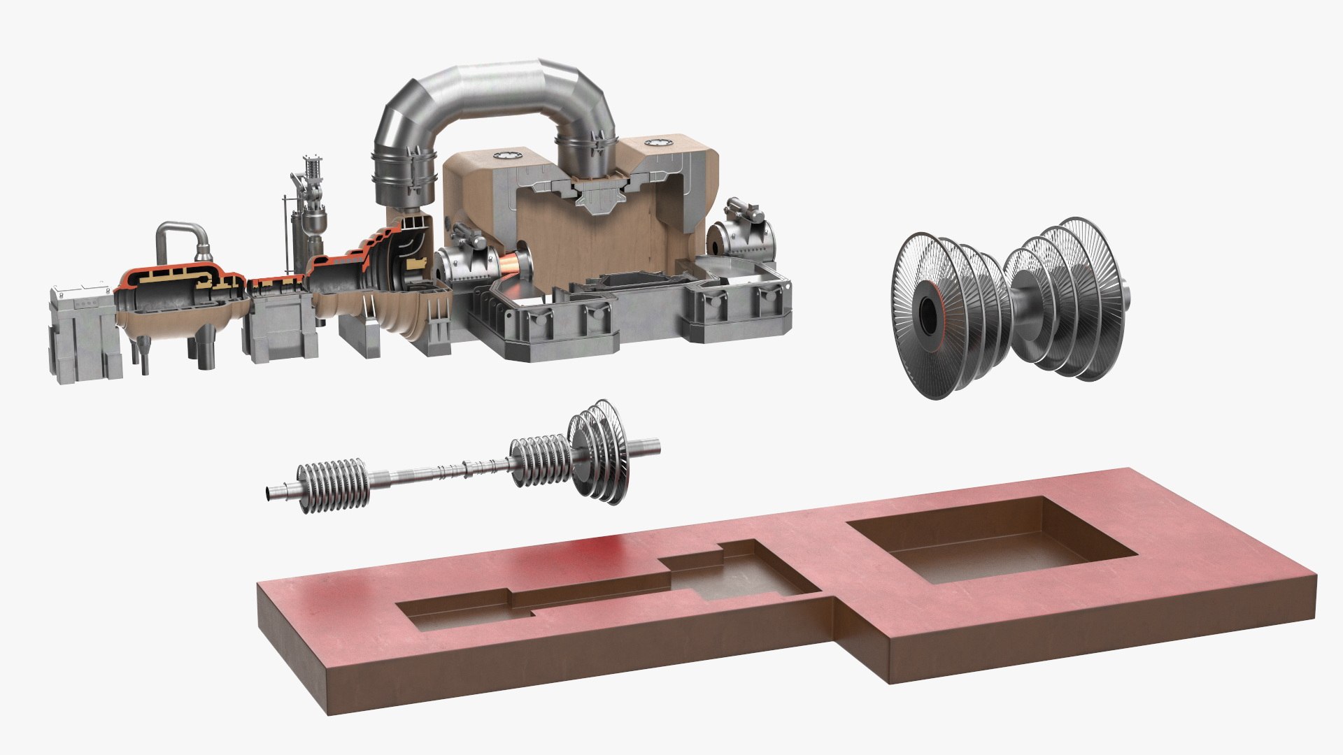 3D Steam Turbine Model - TurboSquid 2271633
