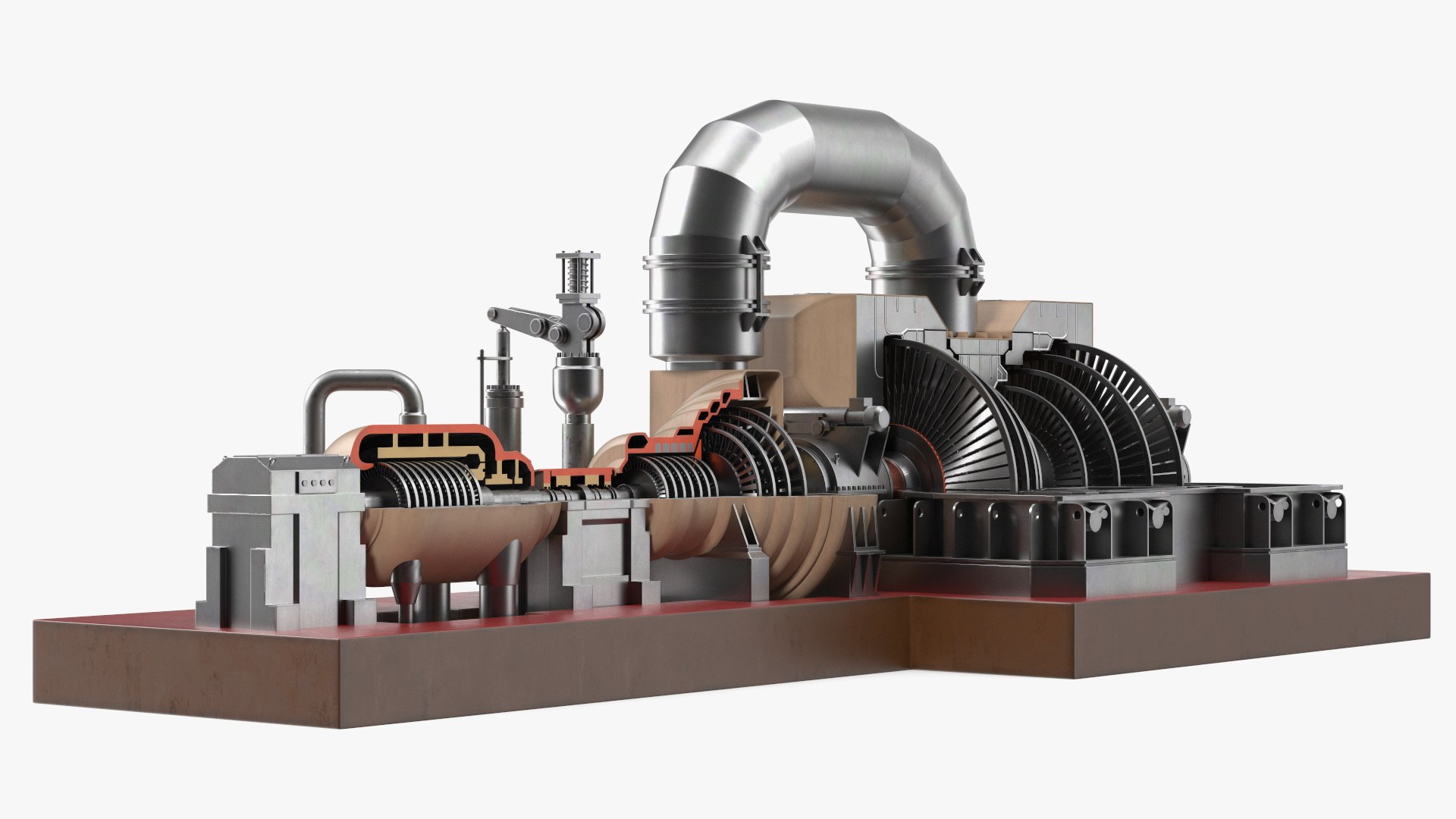 Steam Turbine 3D model preview
