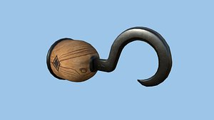 3D Pirate Hook A9 - Wood Black - Character Design Fashion model