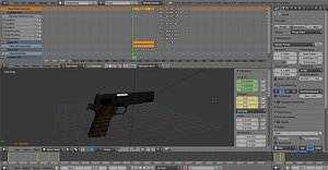 3d m1911 firing animation model
