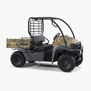 2019 Kawasaki Mule SX 4x4 Camo Clean Rigged 3D Model