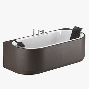 Attached bathtub with air massage Yuma Art 3D model