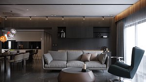 Livingroom Kitchen 3D