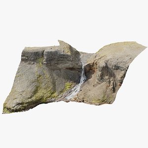 Icelandic Waterfall B - 3D PBR Model 3D model