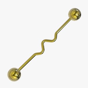 lobes ear piercing jewelry 3D model