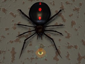 3d model 5 black widow spider