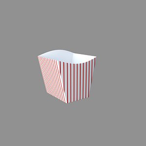 3D popcorn tub striped red