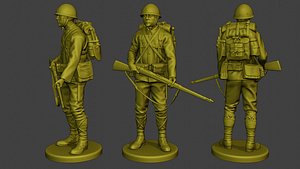 Japanese soldier ww2 Stand J1 3D model