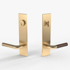 Tumalo Handle - Brass with Walnut Lever Exterior Door Hardware