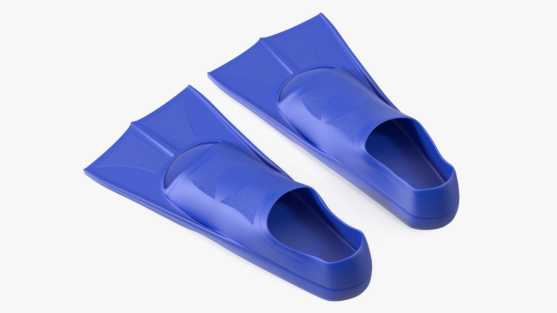 Short Blue Blade Swim Fins 3D model preview