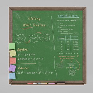 Customizable Wall-Mounted Greenboard - Square Wooden Writing Board
