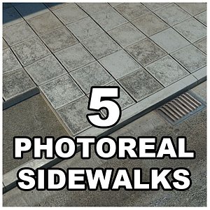 sidewalks tileable 3d model