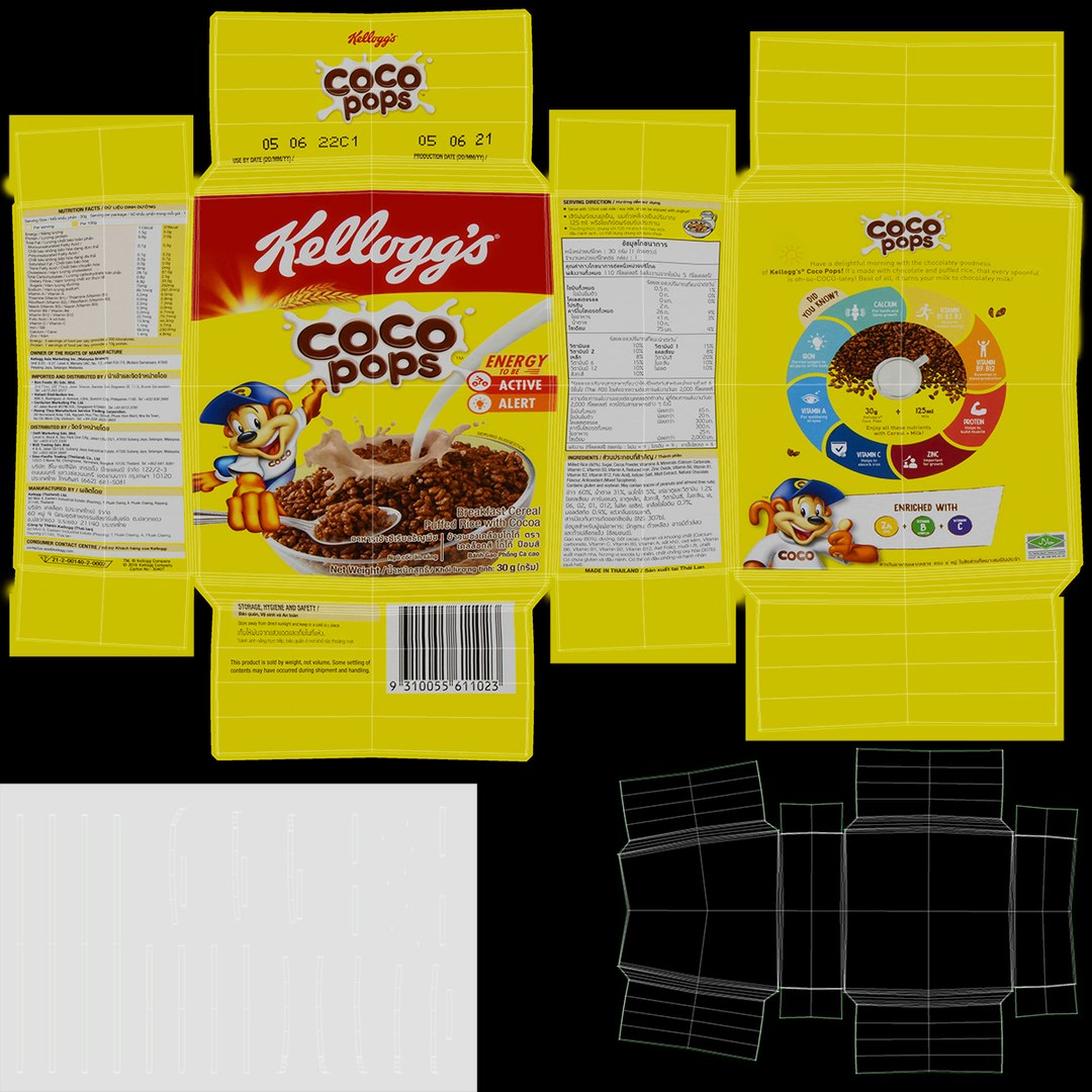 3D Kelloggs Cereal 25g Set https://p.turbosquid.com/ts-thumb/dz/G8uUFh/I3/kelloggs25gcocopops_f0004/jpg/1628706164/1920x1080/fit_q87/8e09054d16680c9be3342e3054ed1820885dc710/kelloggs25gcocopops_f0004.jpg