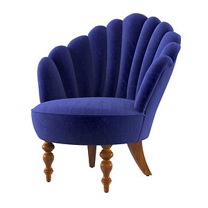 fan velvet armchair 3d max