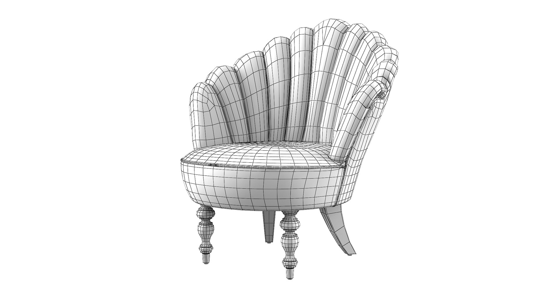 fan velvet armchair 3d max