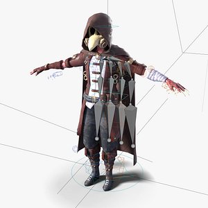 Plague Doctor Rigged Character model