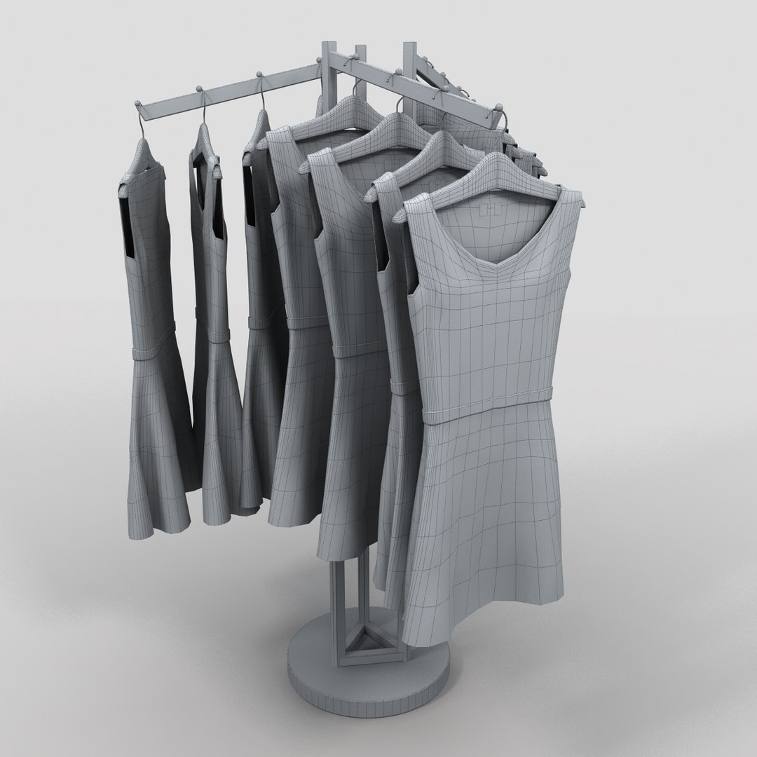 3d Womens Dresses Rack Model