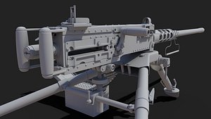 3d m2 browning machine gun model