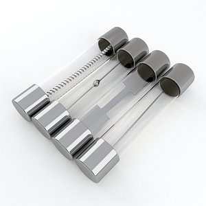 3D Glass Tube Fuse Silver Collection model
