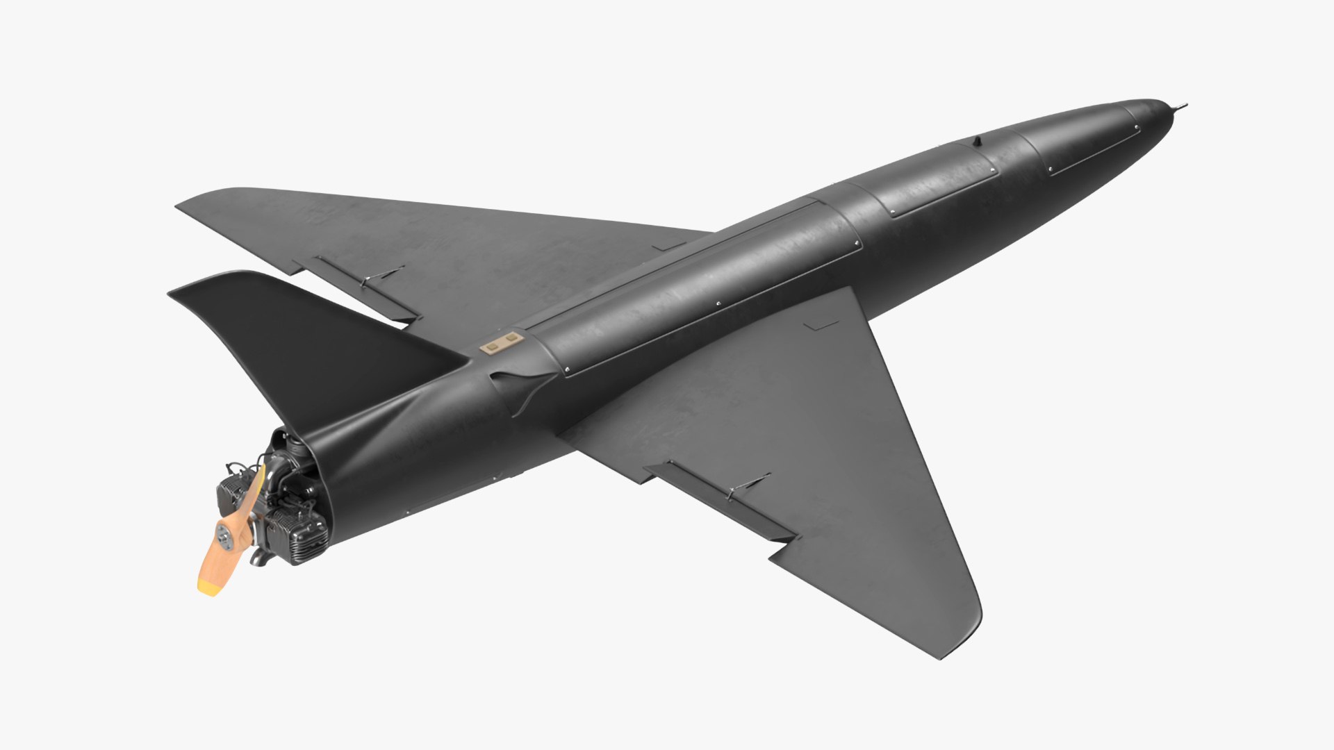 Drone Kamikaze Black Rigged 3D model preview