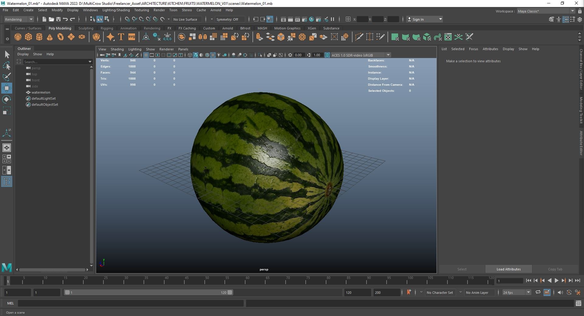Watermelon 3D Model AR VR PBR 3D model - TurboSquid 1996513