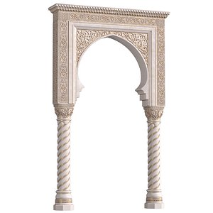 3D Arch in oriental styl Moroccan Arabic entryway opening model