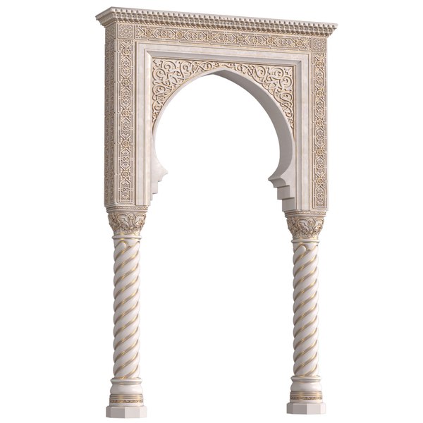 Arch in oriental styl Moroccan Arabic entryway opening3D