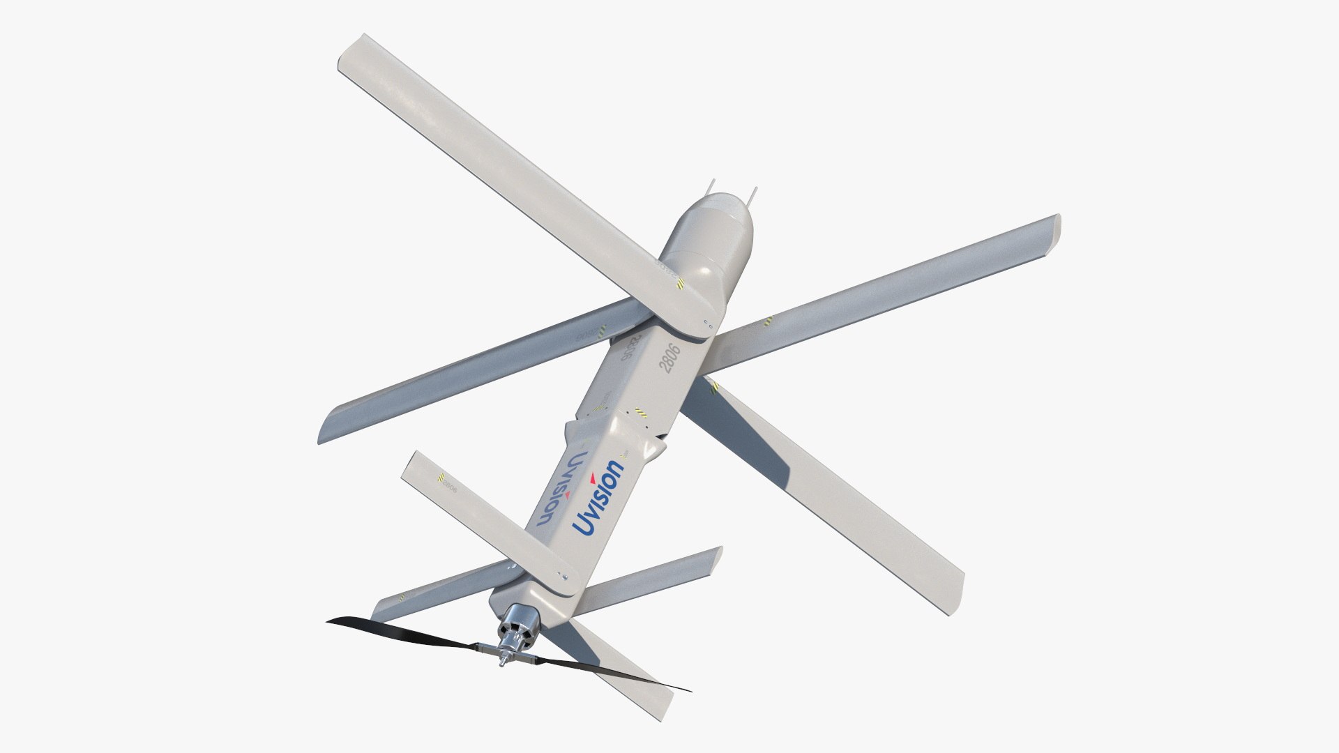 Hero 120SF Loitering Munition UAV in Flight White 3D model preview