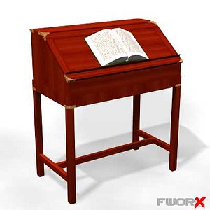 3d desk furniture table