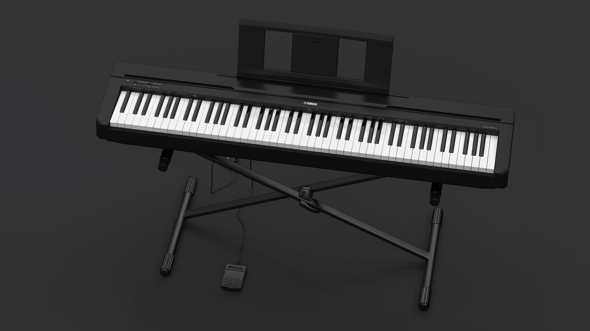 Digital Piano Yamaha P45 Stand Mounted 3D TurboSquid 2011377