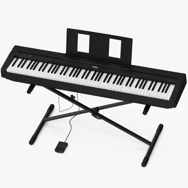 modelo 3d Piano digital Yamaha P45 montado en soporte - TurboSquid