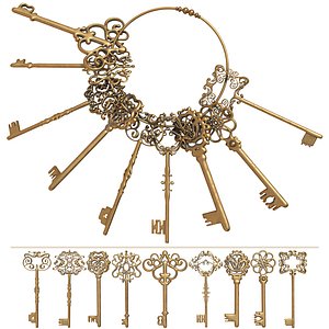 3D Vintage Keychain 05