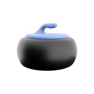 3d Curling Stone icon 3D model