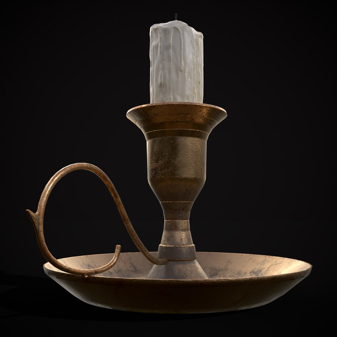 3D Small Bronze Chamberstick - TurboSquid 2097335