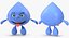 cartoon character water drop 3D model