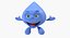 cartoon character water drop 3D model