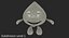cartoon character water drop 3D model