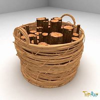 Basket with a logs
