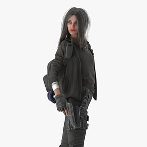 Post Apocalypse Survivor Woman Rigged