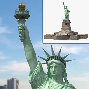 3D National Monument Statue of Liberty model