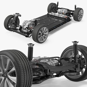 3D model Tesla Model 3 EV Platform with Battery Pack
