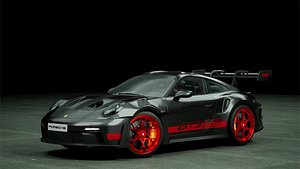 Porsche 911 992 GT3 RS Black Red 3D model