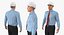 Construction Engineer in Hardhat Standing Pose 3D Model