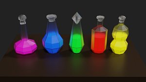Lowpoly Potion Set 3D