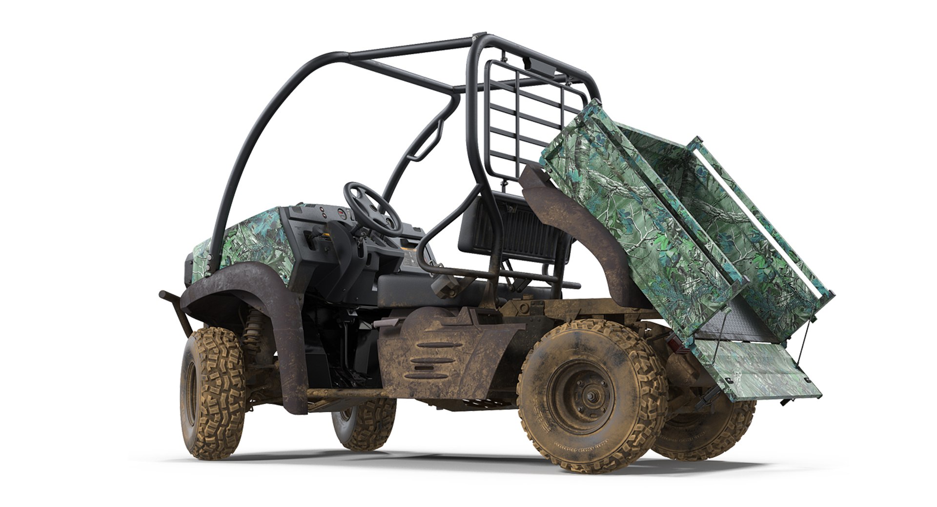 Utility Vehicle 4x4 Camo Dirty Rigged 3D Model 3D model preview