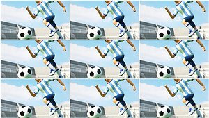 Play football match cartoon boy Sport IP Cartoon man Cartoon boy Euro Cup Argentina school football 3D model