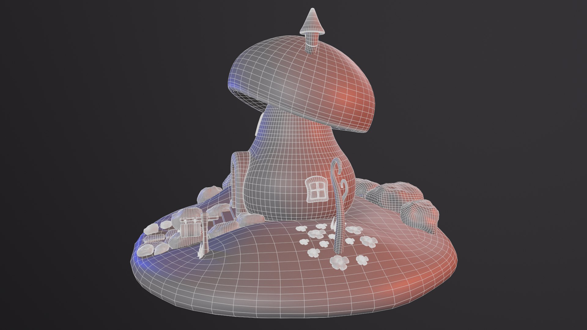 3D Mushroom house cartoon model - TurboSquid 2103105