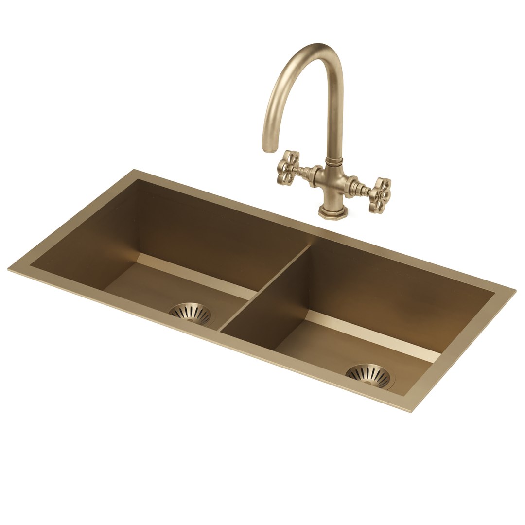 Top mounted rectangular sink with divider model TurboSquid 2005988