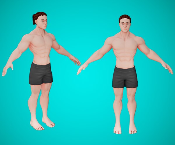 Leon : Stylized Character-Male Base Mesh Game-ready 3D 모델 3D 모델 ...